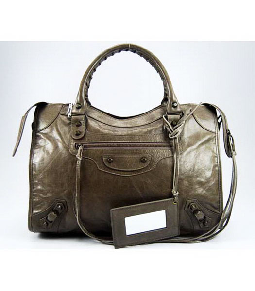 Balenciaga City Bag in colore grigio argento